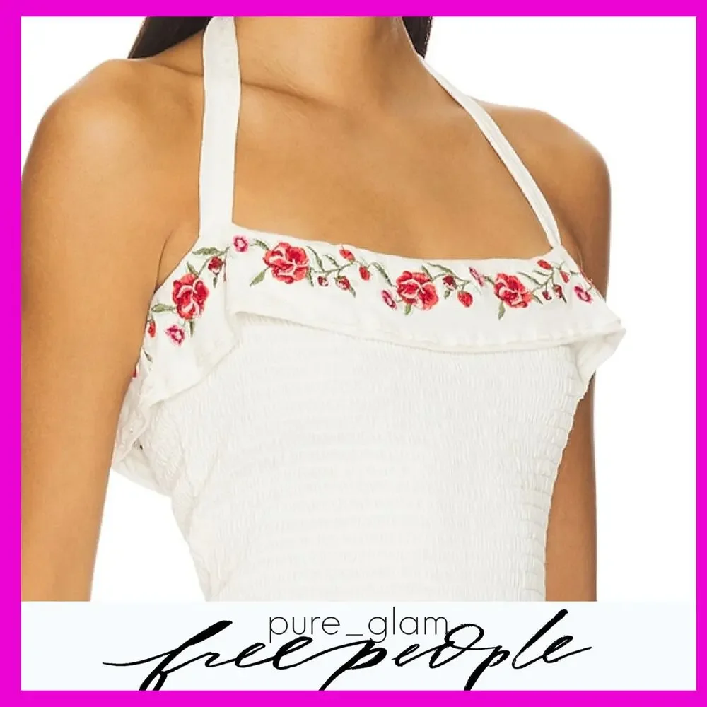 Free People top floral embroidered